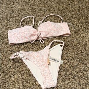 Devon Windsor Pink and White Bikini Set